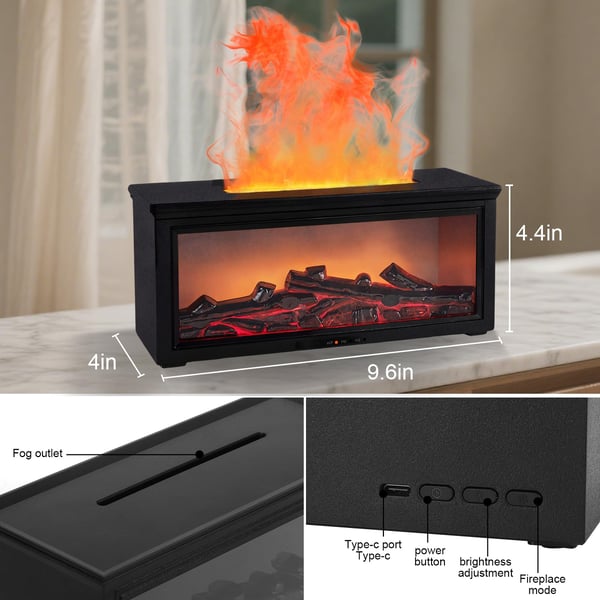 GlowHaven™ - Hologramic Fireplace Aroma Diffuser